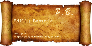 Pály Beatrix névjegykártya