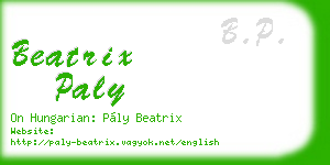 beatrix paly business card