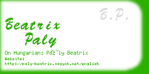 beatrix paly business card